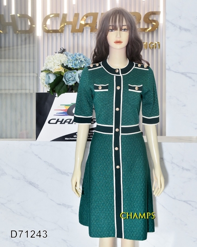 ĐẦM LEN XANH CHANEL 71243