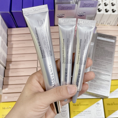 Set Kem Mắt Mary & May Tranexamic + Glutathione (30g + 12g x 2)