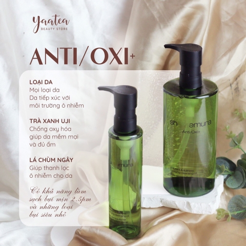 Dầu Tẩy Trang Shu Anti/Oxi+ Xanh 450ml