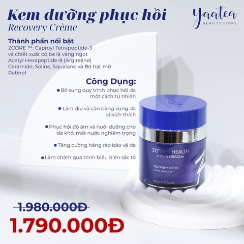 Kem Dưỡng ZO Skin Recovery Creme (Hydration + Calming) 50ml XT