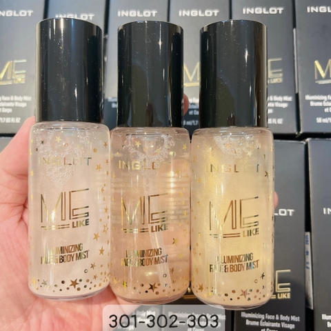 Xịt nhũ Inglot IILuminizing Face & Body Mist
