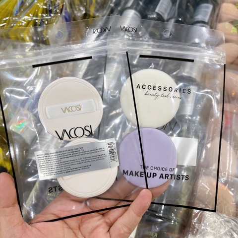 Set 2 bông phấn + mút Vacosi BP58