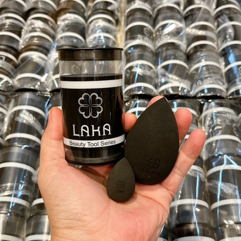 Set 2 Bông Mút Beauty Tool Series Laka (Lớn + Nhỏ) - Đen