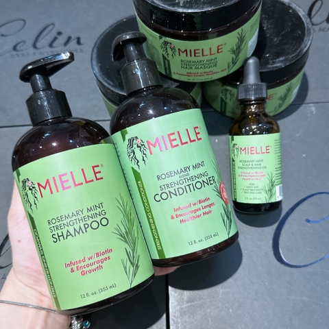 Bộ sản phẩm Kích Mọc tóc Mielle Rosemary Mint Strengthening