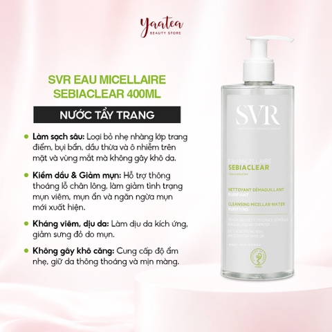 Tẩy trang SVR Micellar Sebiaclear Eau Micellaire CT