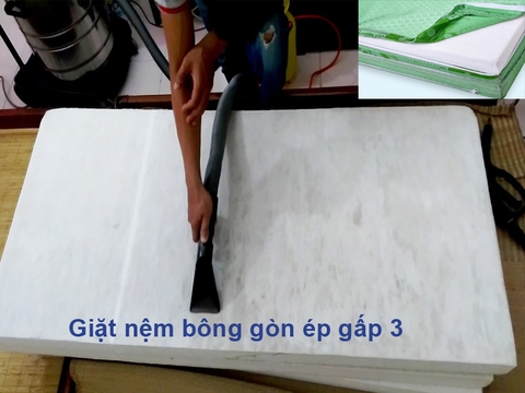 Giặt nệm bông gòn gấp 3 thương hiệu Everon, Edena, Korea
