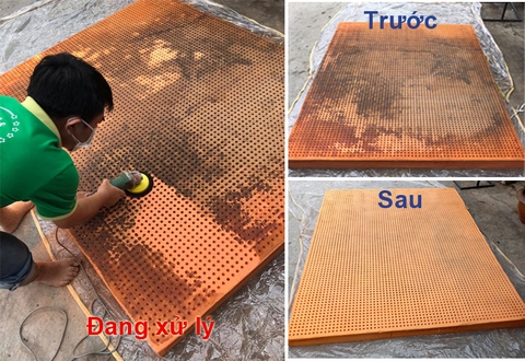 Sửa nệm cao su liên á classic bề mặt bị chai, đen, mụt giá rẻ