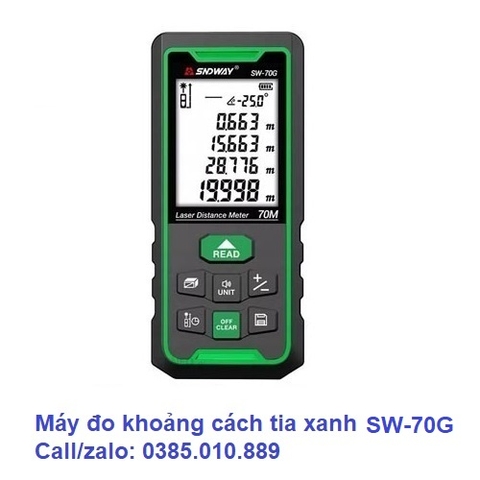 MÁY ĐO KHOẢNG CÁCH LASER TIA XANH SNDWAY SW-70G