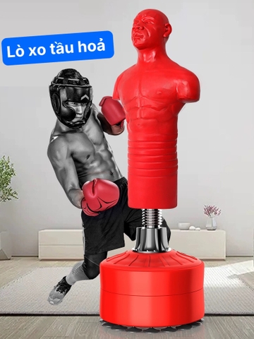 Hình nộm tập võ silicon ( lò xo tầu hoả ) Hình nộm người tập võ  Bao cát đứng TRỤ ĐẤM