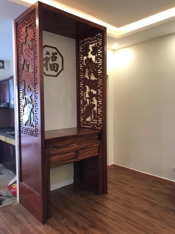vách ngăn  phòng thờ gỗ hương đỏ