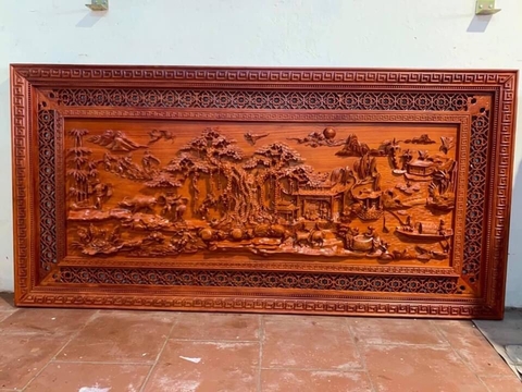 tranh đồng quê kích thước cao 97 cm x dài 1m97 x dầy 5cm