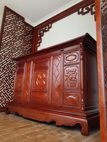 Tủ Thờ Chơn Gỗ Gõ Đỏ