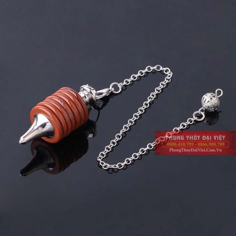 Con lắc cảm xạ Jasper ngọc bích đỏ 7 tầng