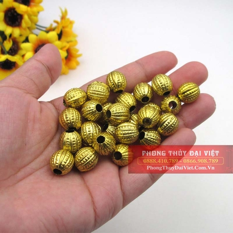 Combo 100 hạt xâu dây nhựa mạ đồng