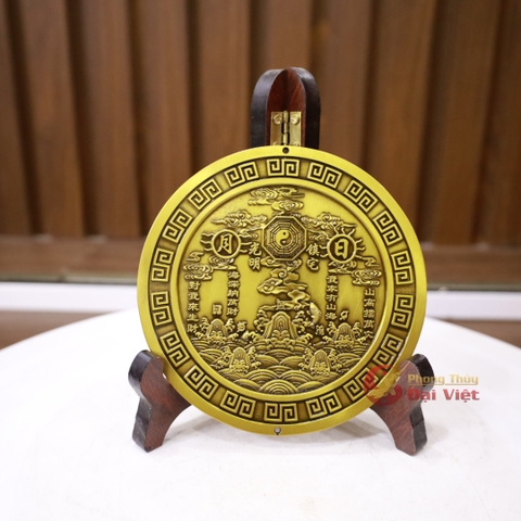 Gương sơn hải trấn tròn đồng đúc nguyên khối 12cm-250g - PVN772