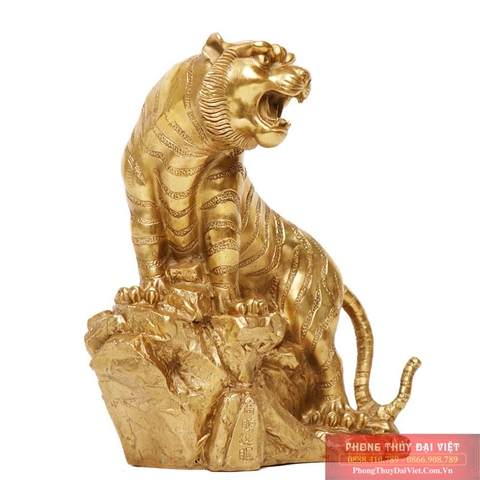 Tượng hổ đồng vươn đá 14.5x14x9 cm - 0.8kg
