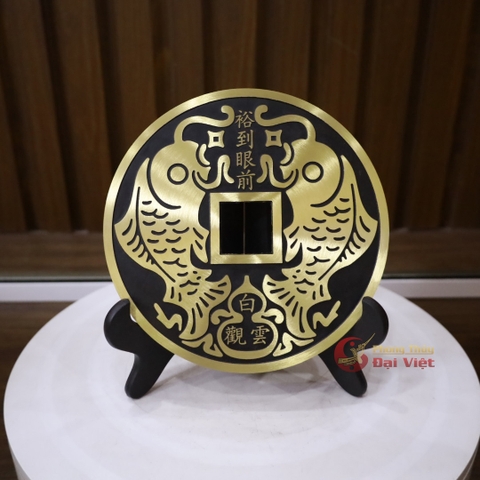 Đồng xu chiêu tài đồng nguyên chất 19cm