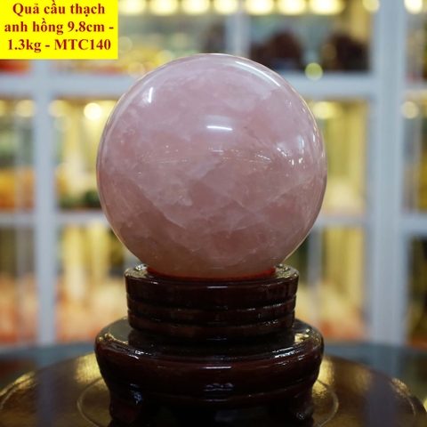 Quả cầu thạch anh hồng tự nhiên ĐK 9.8cm - 1.3kg - MTC140
