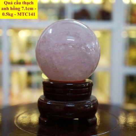 Quả cầu thạch anh hồng tự nhiên ĐK 7.1cm - 0.5kg - MTC141