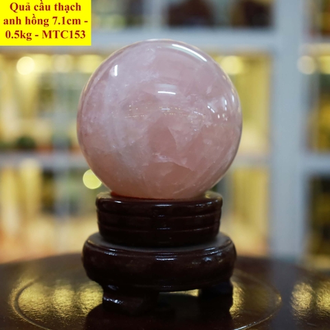 Quả cầu thạch anh hồng tự nhiên ĐK 7.1cm - 0.5kg - MTC153