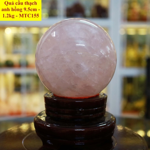 Quả cầu thạch anh hồng tự nhiên ĐK 9.5cm - 1.2kg - MTC155