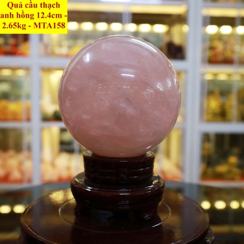 Quả cầu thạch anh hồng tự nhiên ĐK 12.4cm - 2.65kg - MTA158