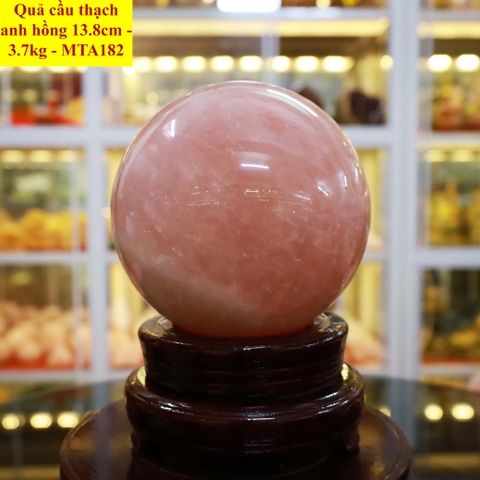 Quả cầu thạch anh hồng tự nhiên ĐK 13.8cm - 3.7kg - MTA182