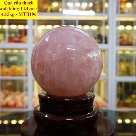 Quả cầu thạch anh hồng tự nhiên ĐK 14.4cm - 4.15kg - MTB196