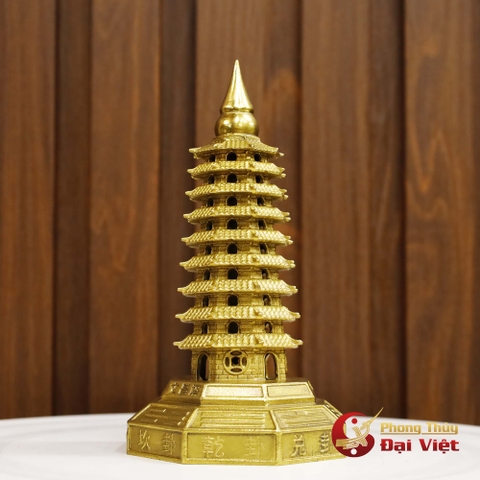 Tháp Văn Xương 9 Tầng Đồng Nguyên Chất 25x12cm - 1.1kg