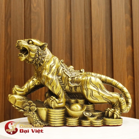 Hổ Đứng Đế Tiền Đồng Nguyên Chất 28.5x8x18cm - 2kg