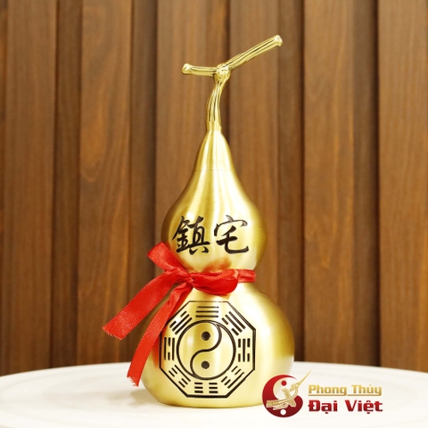 Hồ Lô Đồng Chiêu Tài Khắc Bát Quái 20cm- 0.65kg
