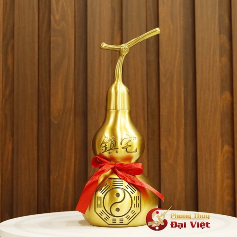 Hồ Lô Đồng Chiêu Tài Khắc Bát Quái 27cm - 1.4kg