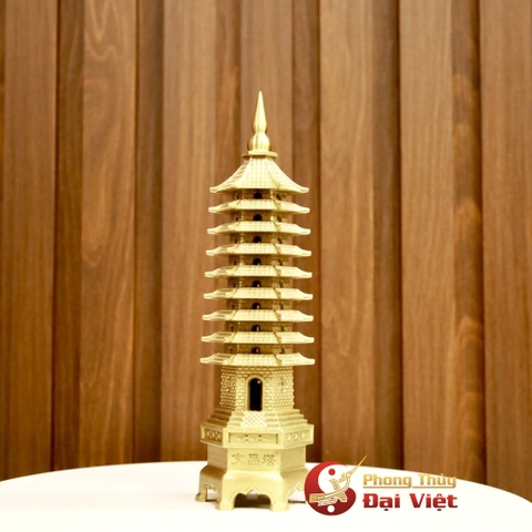 Tháp Văn Xương Đồng Nguyên Chất 9 Tầng Loại Đẹp 7.2x25cm - 850g