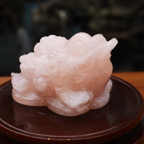 Thiềm thừ thạch anh hồng 10x9x8cm - 0.86kg-MTB311