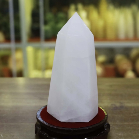 Trụ đá thạch anh trắng đục 15x6cm-0.9kg-MTA376