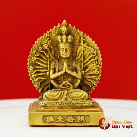 Tượng Phật thiên thủ thiên nhãn bằng đồng nguyên chất-11x8cm-500g
