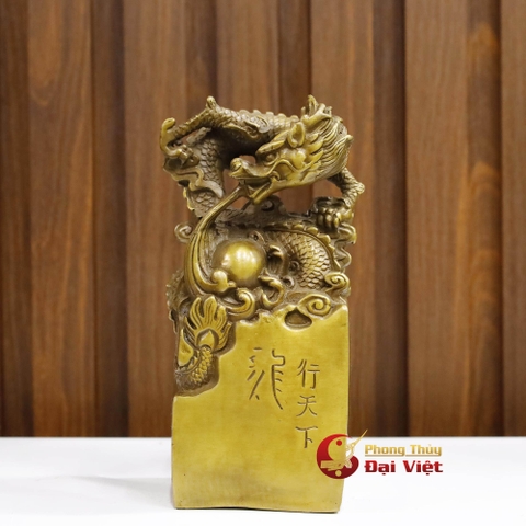 Ấn Rồng Nhả Ngọc Đồng Nguyên Chất 19.5x8x7cm-2kg