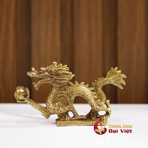 Rồng Đế Cầm Ngọc Đồng 11x6.5x2.5cm - 200g