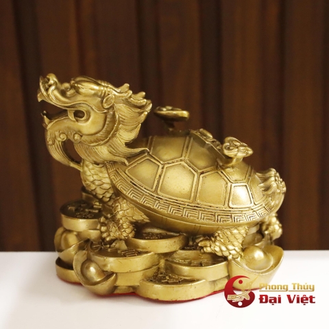 Long Quy Cõng Gậy Như Ý Đồng Nguyên Chất 12.5x15x10.5cmx1kg