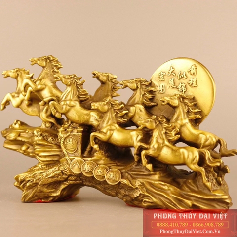 Bát mã đồng vàng 22x7x13cm - 1.4kg