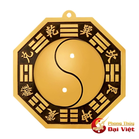 Gương đồng âm dương nền đen đồng nguyên chất đường kính 18-22cm