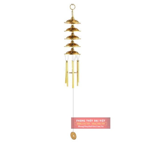 Chuông gió đồng 5 tầng 6 thanh 2.5in-6x60cm-250g