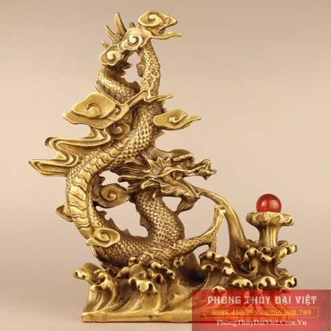 Rồng đồng nhả ngọc 13x11x3cm - 0.4kg