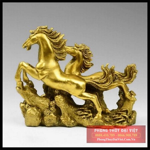 Tượng song mã bằng đồng nguyên chất-15x20x6.5cm-1.2kg