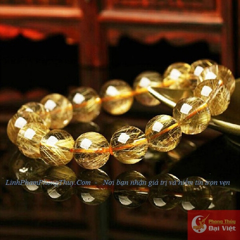 Vòng tay thạch anh tóc vàng 9ly