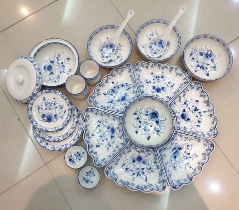 Bộ đồ ăn bát đĩa Bát Tràng