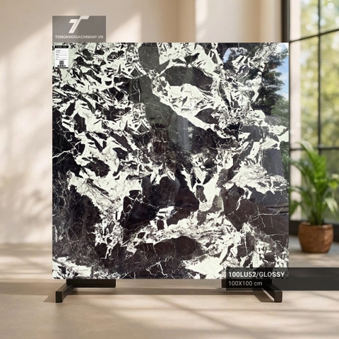 Gạch màu đen 1000×1000 giả đá 100LU52