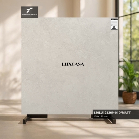 Gạch màu kem 1200x1200 phòng khách 120LU121209-01D
