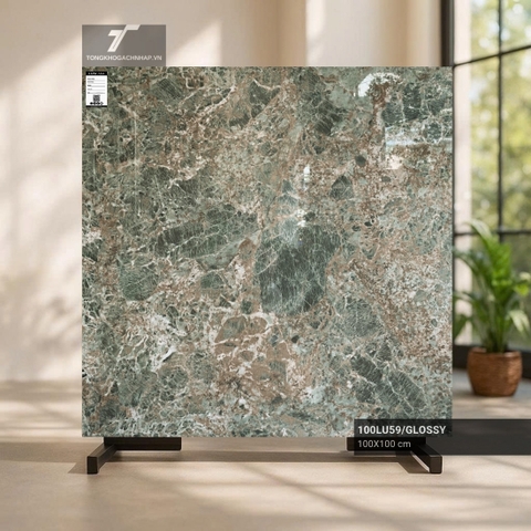 Gạch màu xanh vân đá 1000×1000 100LU59