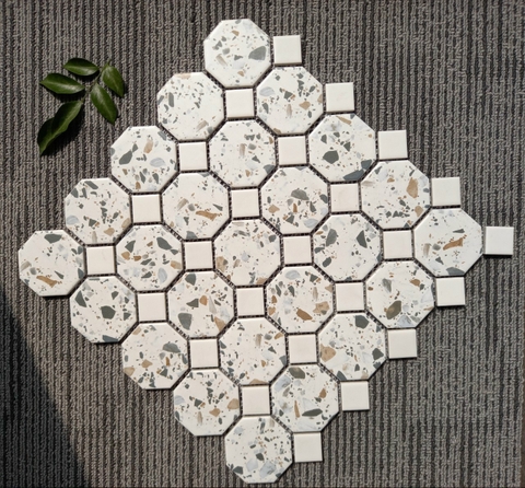 Gạch mosaic bát giác/terrazzo 300x300, 58x58+23x23 INT63